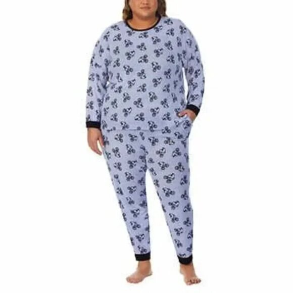 Disney Women's Lounge Set Mickey Mouse Blue 2-piece Cozy NWT - Picture 8 of 11
